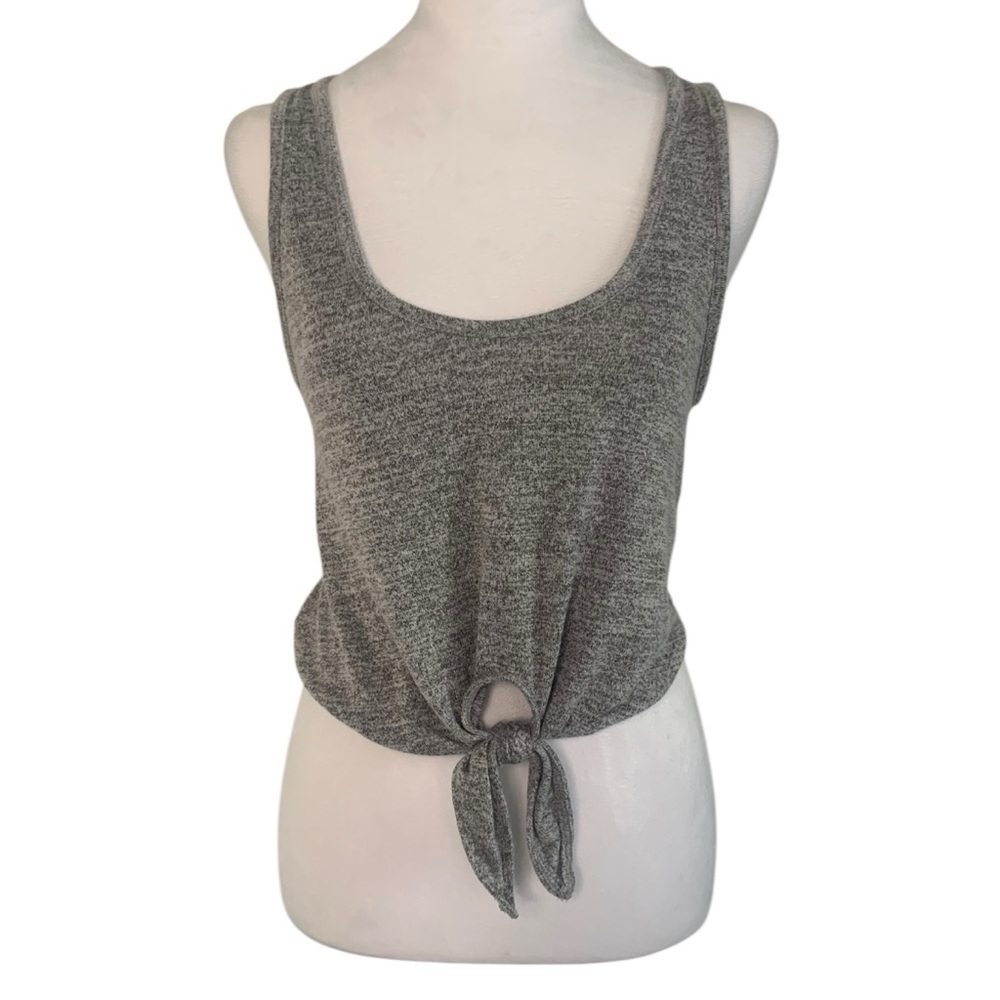 Aritzia Wilfred Free Small Grey Soft Sleeveless Cropped Tie Front Casual Top